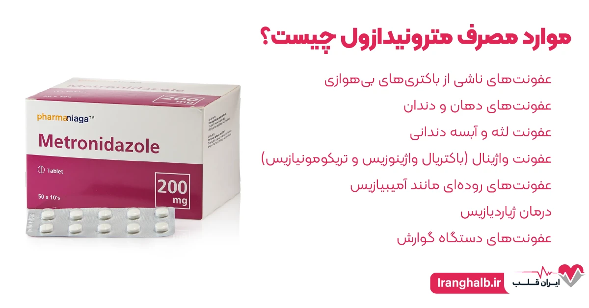 موارد مصرف مترونیدازول چیست؟ موارد مصرف مترونیدازول چیست؟